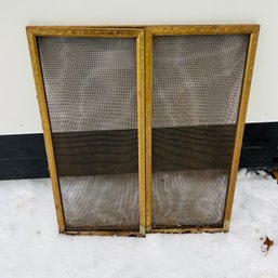 Vintage Brass Toned Fireplace Screen