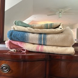 Five Vintage FOX FORD Irish Wool Blankets (UpBed)