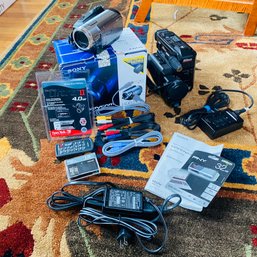 Camcorders With Acessories - Sony And Vintage Nikon Brands (Dining Room)