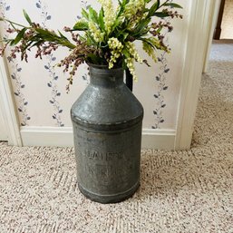 Vintage Milk Can Giles Dairy Franklin, NH With Faux Florals (Bedroom 3)