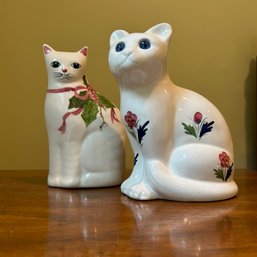 Amazing Pair Of Decorative Ceramic Cat Statues,