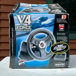 V4 Force Feedback Racing Wheel And Pedals In Box