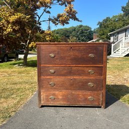 Antique Four Drawer Wooden Dresser (IS)