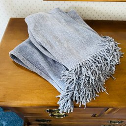 Blue Chenille Throw Blanket (Bedroom 2)