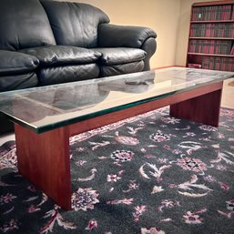 GORGEOUS MCM Glass Top Coffee Table - 5' Long - Upstairs