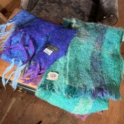 Vintage Republic Of Ireland Wool Scarf And Wool/Mohair Scarf Made In Britain (Barn UP)
