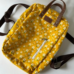 MAIKA Yellow Floral Daisy Canvas Backpack Tote (CN)