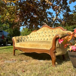 Antique Tufted Victorian Style Sofa ~ Some Upholstery Repairs Needed ~ (IS)