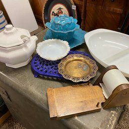 Mixed Lot Of Ceramic Dishes, Small Toureen, Note Holder & More (Bsmt)