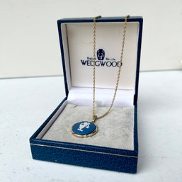 WEDGWOOD Blue Pendant Necklace In Box