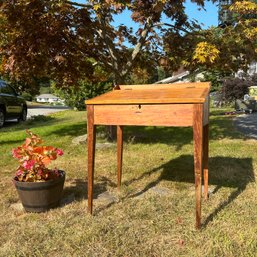 Lovely Antique Primitive Wood Flip Top Desk (IS)