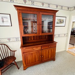 NH Made Solid Wood Cabinet With Glass Doors And Lower Storage (Dining Room)