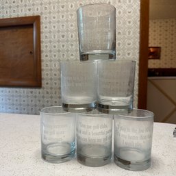 Set Of Six Vintage Glasses With Golf Quotes (Kitchen)