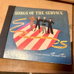 Vintage 1940s 'Songs Of The Service' Victor Musical Smart Set Of Vinyl Records (Basement)