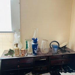 Vintage Glassware, Shirely Temple Cup, Mirror Candle Holder, Etc. (Living Room)