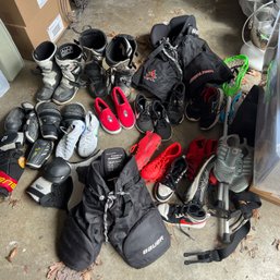 Youth Sporting Goods: Shoes And Pads (MC, Garage)