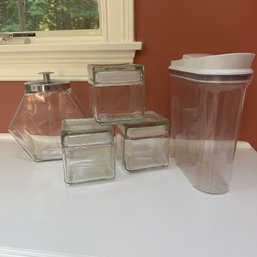 Assorted Lidded Glass Jars & OXO Plastic Canister (FR)