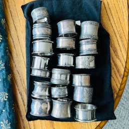 Assorted Vintage And Antique Silver Plate Napkin Rings -19 Pieces (Dining Room)