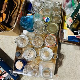 Box Lot Of Small Glass Jars