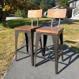 Gorgeous Pair Of AMISCO Solid Counter Stools (IS)