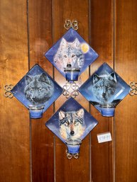Eye- Cathcing Wolf Wall Hanging Votive Holder (entry)