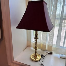 Table Lamp With Red Shade (Master Bedroom)