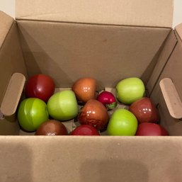 Box Lot Of Wooden Fruit (lR)