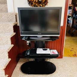 Panasonic TV And Tempered Glass Media Stand (Basement)