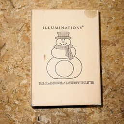 Illuminations Glass Snowman Lantern - New (Attic)