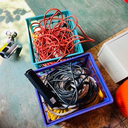 Extension Cords, Rope, Etc., In Milk Crates (shed)