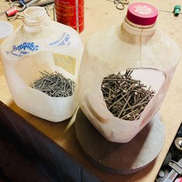 Assorted Nails With Storage Jugs (Barn Downstairs)