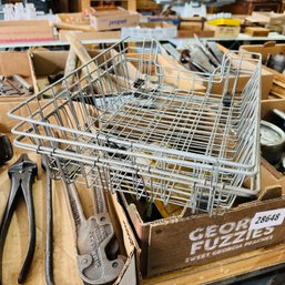 Vintage Metal Letter Tray Baskets - Set Of 4