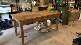 Vintage Wooden Work Desk, Needs Refinishing (BSMT)