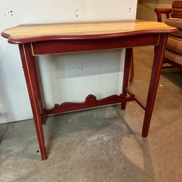 Rustic Red Hand Painted Wood Side Table, Console Table (Bsmt)