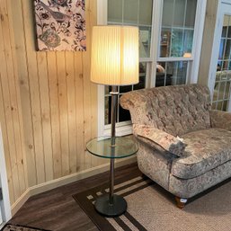 Lamp Table With Round Glass Surface (porch)