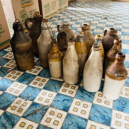 Vintage Stoneware Jugs And Bottles (Upstairs, Left)
