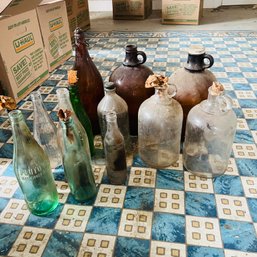 Vintage Glass Bottles And Jugs (Upstairs, Left)