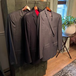 Set Of Three Custom Men's Suits: Jos. A. Bank And Tom James (LP)