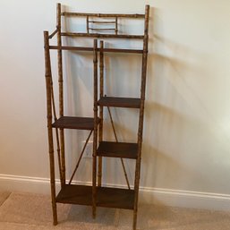 Bamboo-like Wooden Shelf With 5 Shelves 18'x7'x48' (Sm Bdrm)