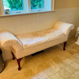 Uholstered Flared End Bench (some Marks On Cloth) Master Bath