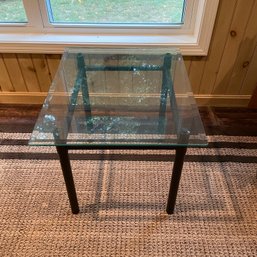 Small Square Glass Topped Table (porch)