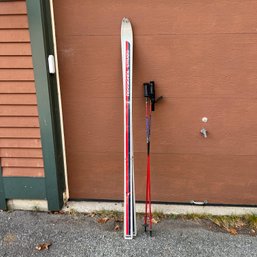 Vintage Rossignol Starto Skis And Poles (garage)