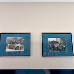 Pair Of Framed Classic Car Photographs (office)