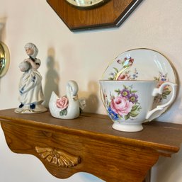 Wooden Shelf With Decorative Items (kitchen)