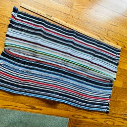 Colorful Rectangular Braided Rug In Nice Condition (Living Room)
