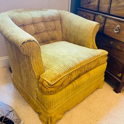 Vintage Sherman Ribbed Cloth Armchair With Some Wear - SEE PHOTOS (Master Closet)