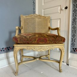 Hollywood Regency French Louis XV Style Cane Back Chair (B1)