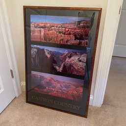 Large Framed & Matted Wall Art With 3 Images Of Mountain Canyons 26'x37' (Sm Bdrm)