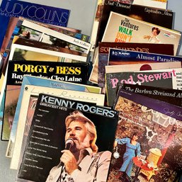 Excellent Condition Vinyl Record Lot: Kenny Rogers, Judy Collins, Rod Stewart, Stevie Wonder, & More! (MB2))