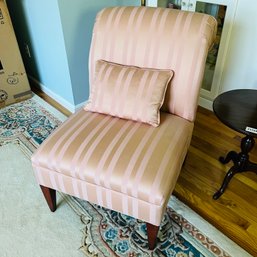 Vintage Light Pink Slipper Chair (Living Room)
